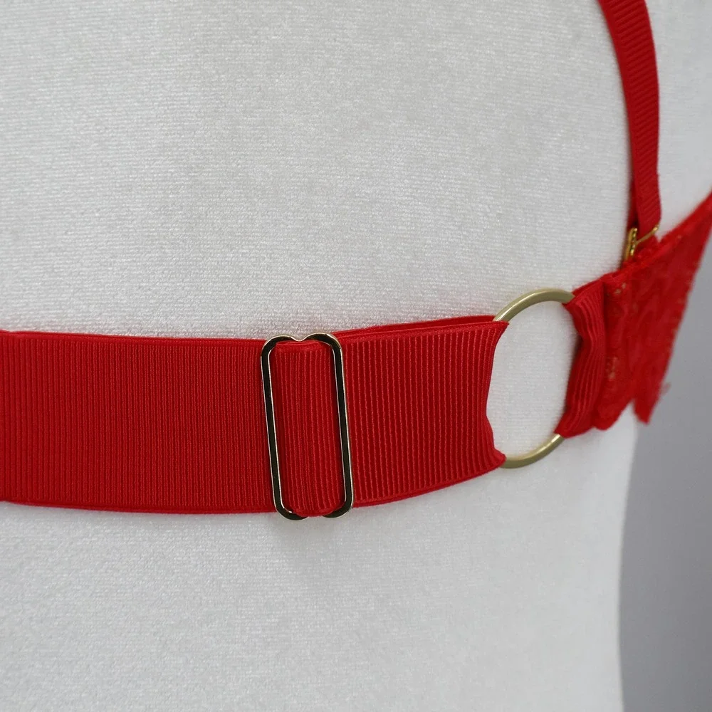Free People‎ x We Are HAH 2 Timer Bra Siren Red Adjustable 28-36C Sexy Lace NWT